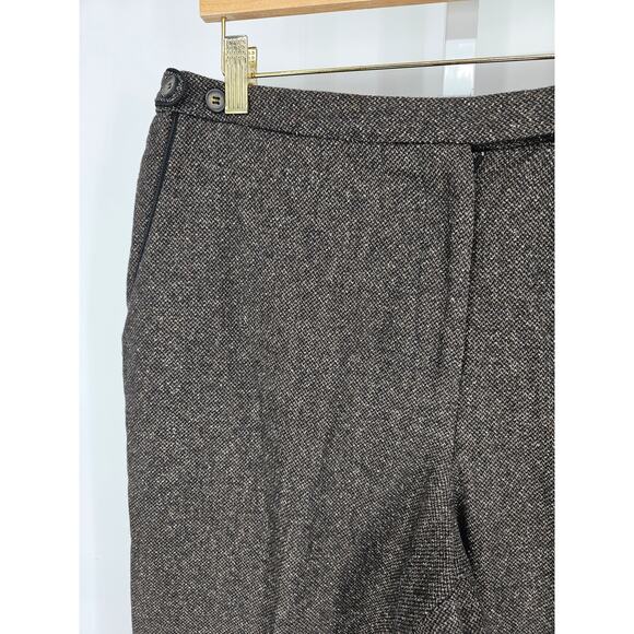David N Women's Brown Wool Blend Straight Leg Classic Trousers Size 14 - Picture 3 of 6